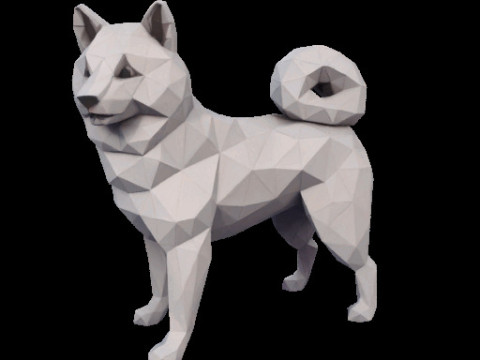 Polygonal Shiba Inu Dog Modello di stampa 3D