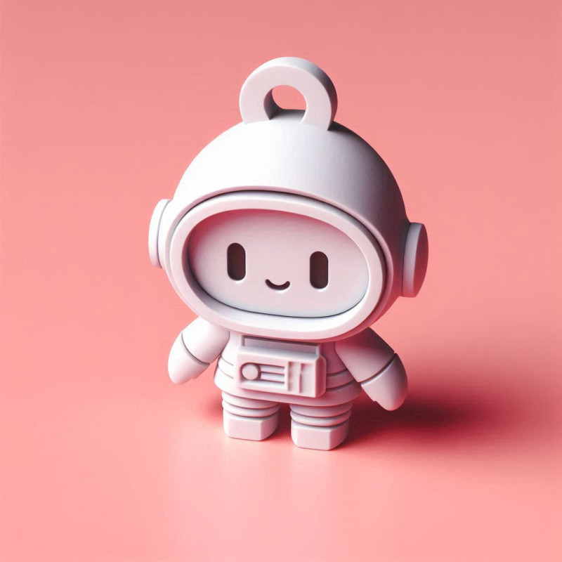 Astronaut Keychain Figure 3D 模型 .c4d .max .obj .3ds .fbx .stl .blend 