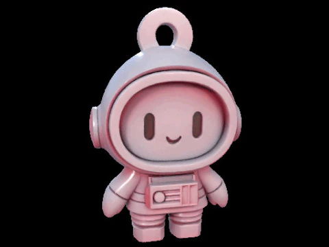 Astronaut Keychain Figure 3D Model