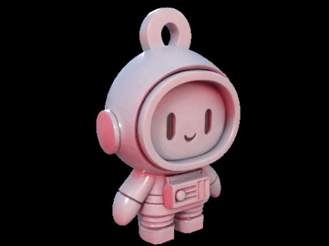 Astronaut Keychain Figure 3D 模型