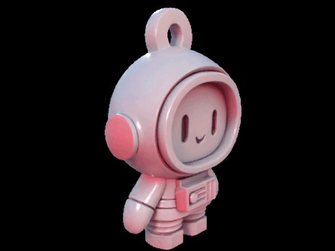 Astronaut Keychain Figure 3D Model