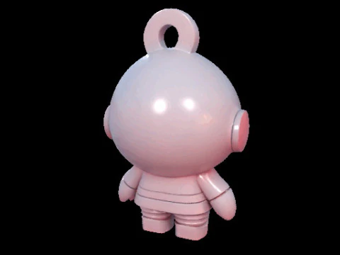 Astronaut Keychain Figure 3D Model