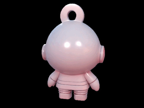 Astronaut Keychain Figure 3D 模型