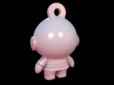 Astronaut Keychain Figure 3D Model