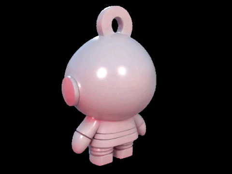 Astronaut Keychain Figure 3D Model