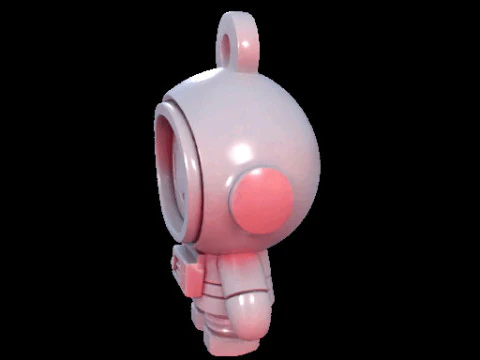 Astronaut Keychain Figure 3D Model