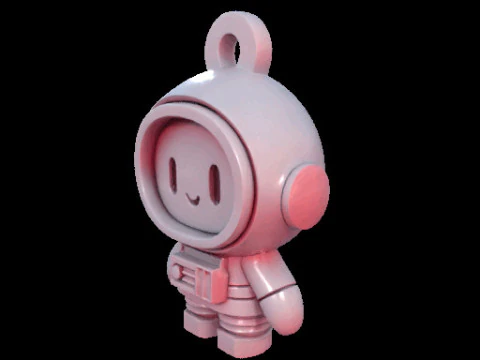 Astronaut Keychain Figure 3D Model