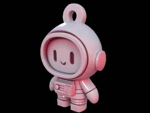 Astronaut Keychain Figure 3D 模型