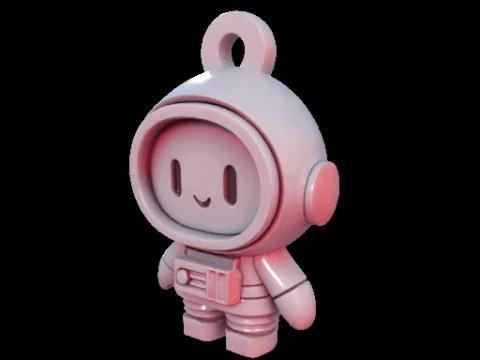 Astronaut Keychain Figure 3D Model