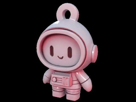 Astronaut Keychain Figure 3D Model