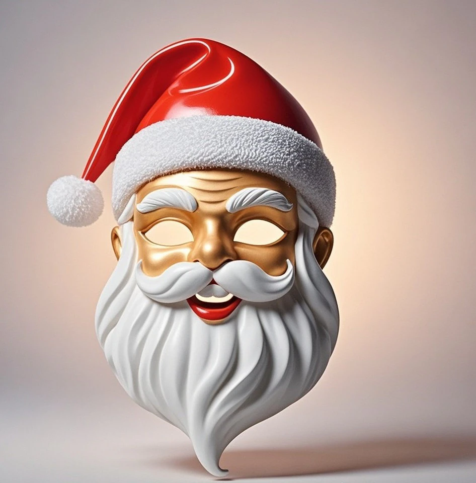 Santa Claus Face Mask 3D Model .c4d .max .obj .3ds .fbx .stl .blend
