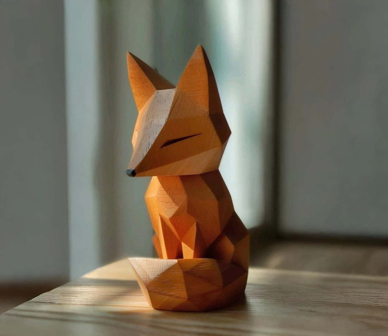 Geometric Fox Sculpture 3D Model .c4d .max .obj .3ds .fbx .stl .blend