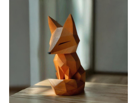 Geometryczna rzeźba lisa Model 3D