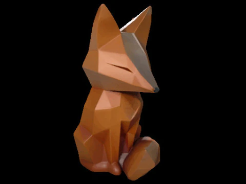 Geometric Fox Sculpture 3D Model