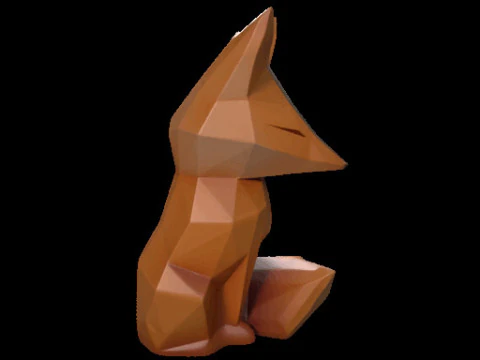 Geometric Fox Sculpture 3D Model