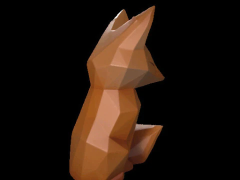 Geometric Fox Sculpture 3D Model