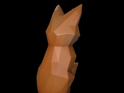 Geometric Fox Sculpture 3D Model