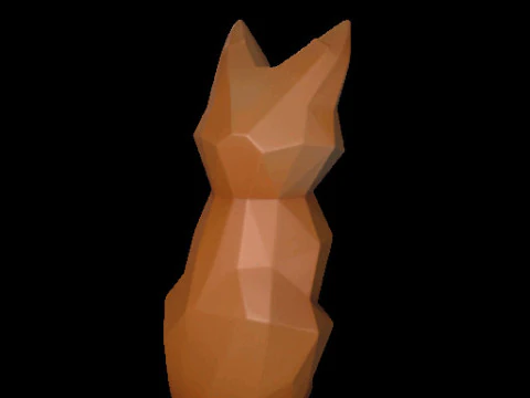 Geometric Fox Sculpture 3D Model