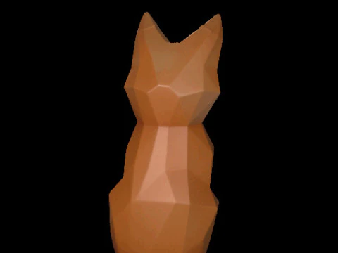 Geometric Fox Sculpture 3D Model