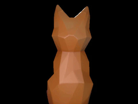 Geometric Fox Sculpture 3D Model