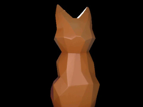 Geometric Fox Sculpture 3D Model