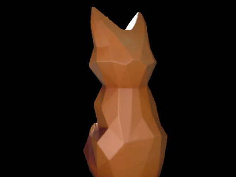 Geometric Fox Sculpture 3D Model