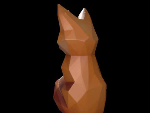 Geometric Fox Sculpture 3D Model