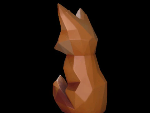 Geometric Fox Sculpture 3D Model