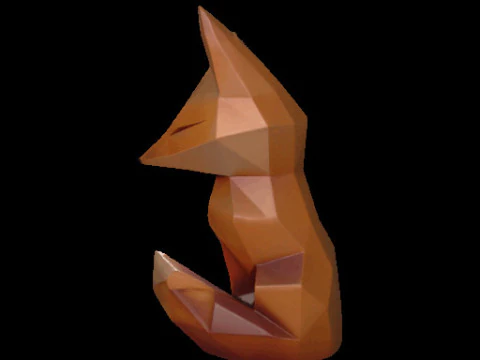 Geometric Fox Sculpture 3D Model