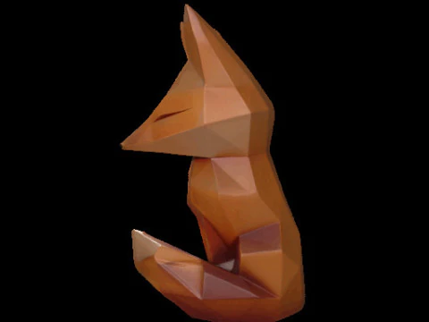 Geometric Fox Sculpture 3D Model