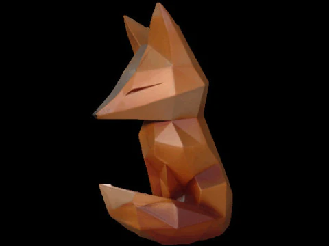 Geometric Fox Sculpture 3D Model