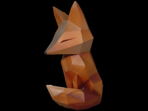 Geometric Fox Sculpture 3D Model