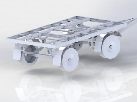 Heavy-duty articulated trailer 3D Модель