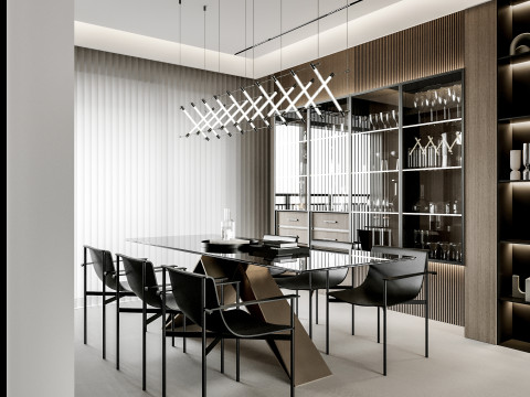 Modern living room dining room Model 3D