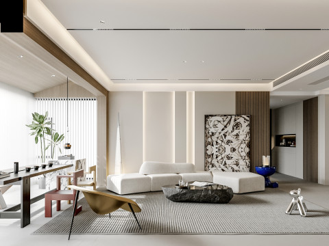 Modern living room dining room Model 3D