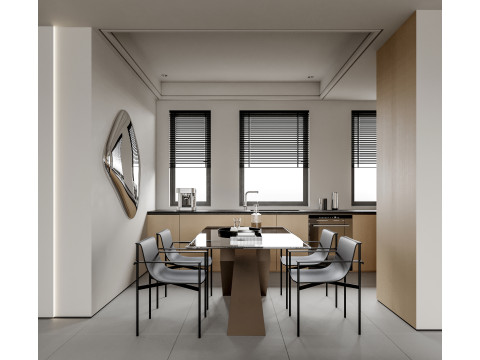 Modern living room dining room kitchen Model 3D