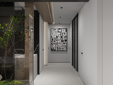 Modern living room dining room kitchen Modèle 3D