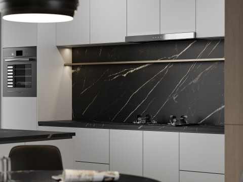 Modern living room dining room kitchen Modèle 3D