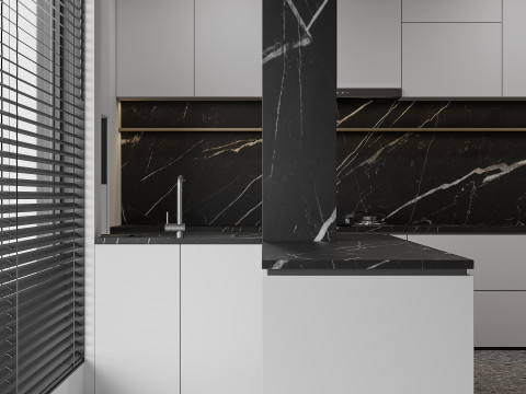 Modern living room dining room kitchen Modèle 3D