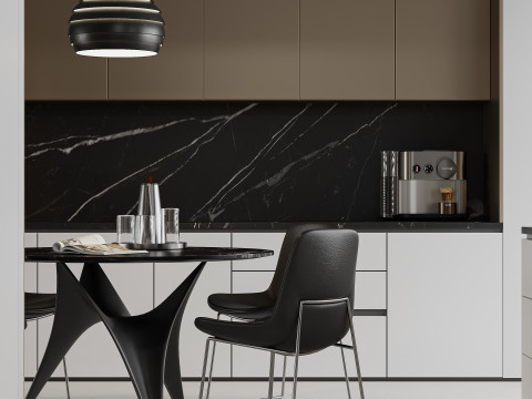 Modern living room dining room kitchen Modèle 3D
