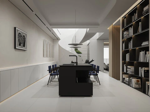 Modern living room dining room 3D Model