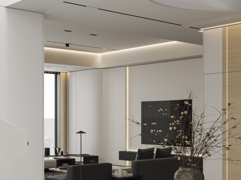 Modern living room dining room Modèle 3D
