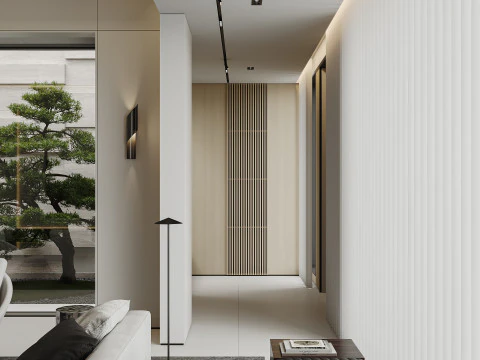 Modern living room dining room 3D Model