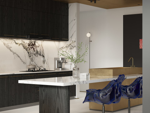 Luxurious living room and dining room hallway Modèle 3D