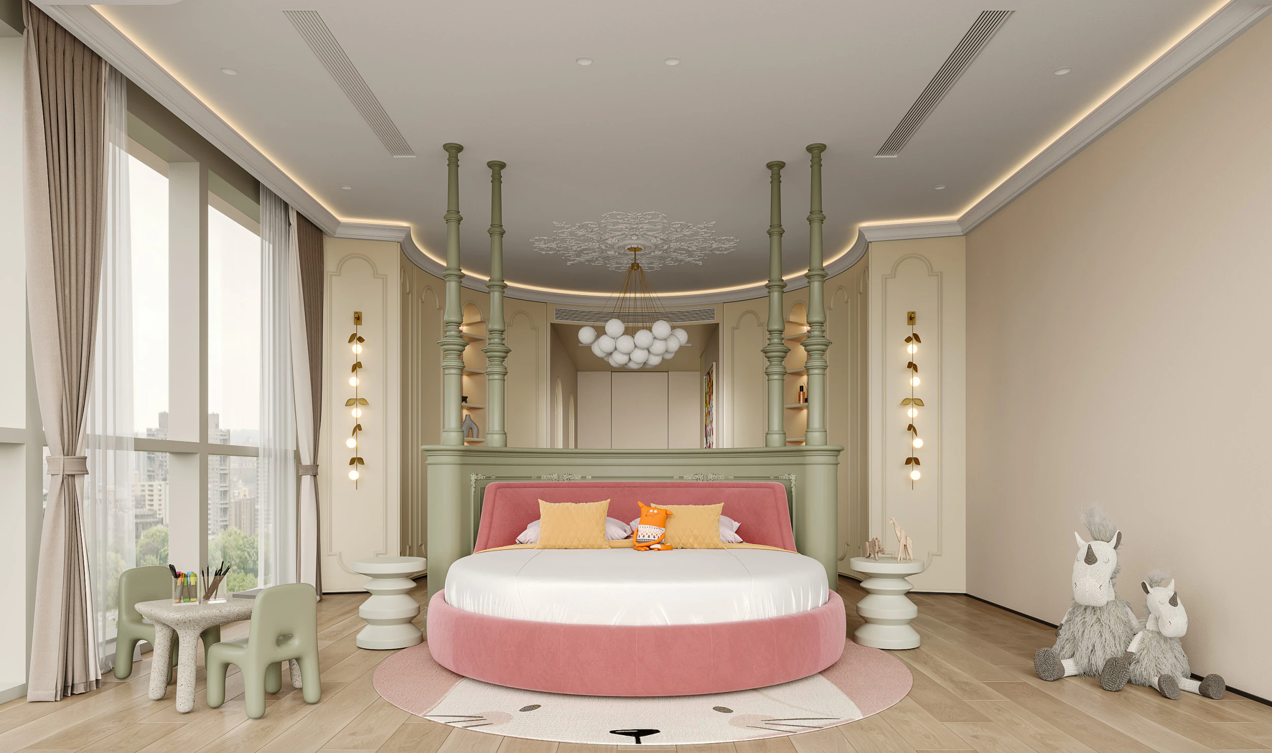 Luxurious girl bedrom 3D Model .c4d .max .obj .3ds .fbx .stl .blend