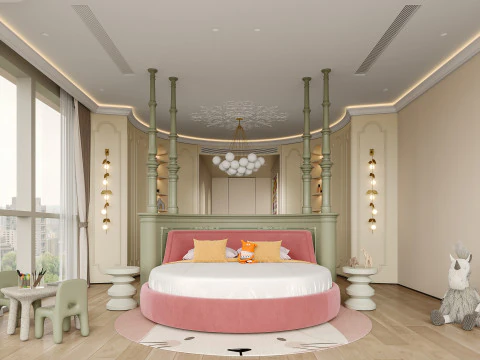 L&uuml;ks kız odası 3D Model