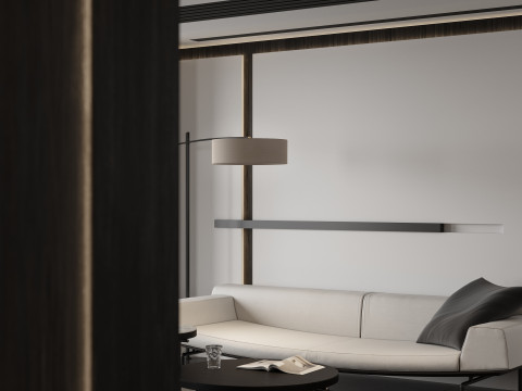 Modern living room dining room 3D मॉडल