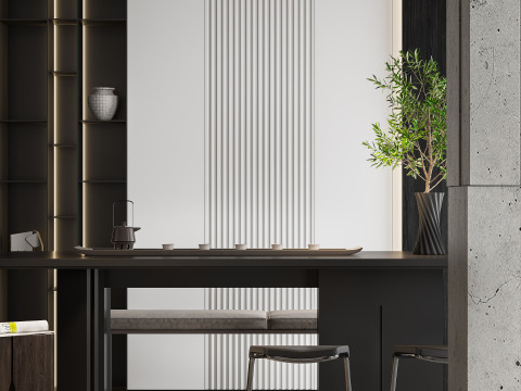 Modern living room dining room 3D मॉडल