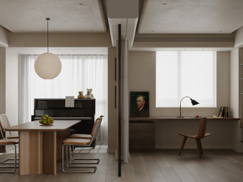 Modern living room dining room kitchen 3D Модель