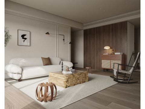 Modern living room dining room kitchen 3D Модель